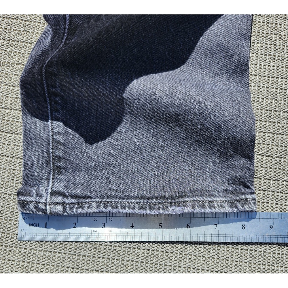 Levi's Ribcage Straight Premium Jeans Ankle Women's Size 28 Black Grey High Rise - Picture 10 of 10